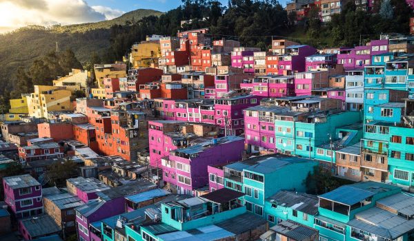 colorful houses of bogota in colombia