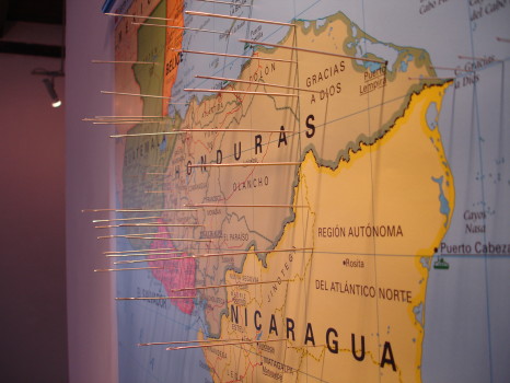 Mapa Ameryki Środkowej w Museo para la Identidad Nacional w Hondurasie/ fot. Marcin Plewka