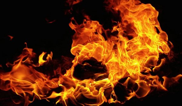 photograph of a burning fire